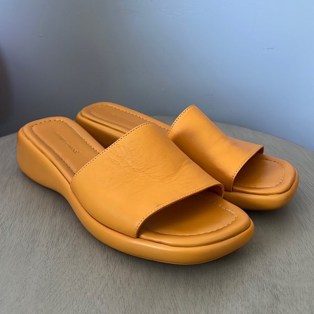 Paloma Wool Women's Lois Leather Orange Slide Sandals